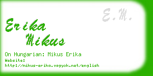 erika mikus business card